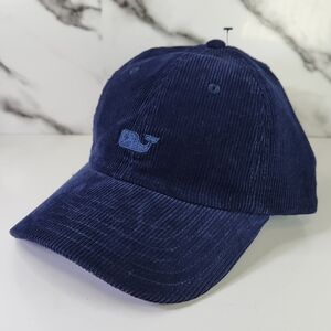 Vineyard Vines Navy Corduroy Whale Baseball Cap. Adjustable